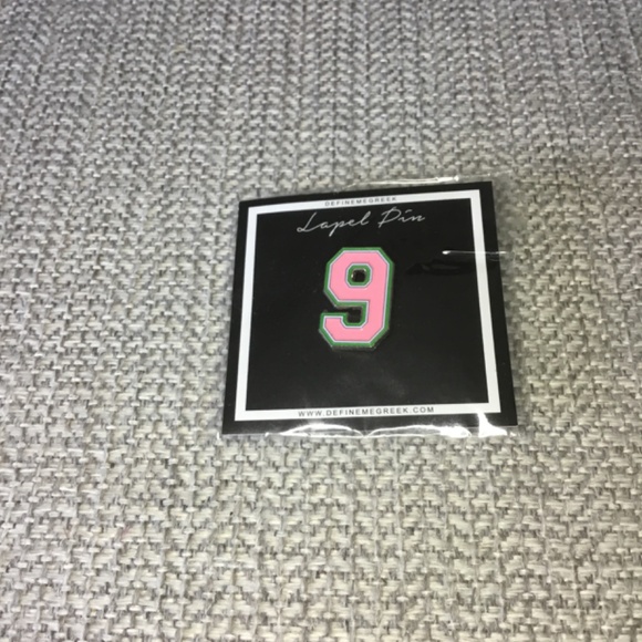 NWT Alpha Kappa Alpha Line Number Pink and Green Lapel Pin #9 or #6 - Picture 5 of 5